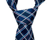 Breite Krawatte in Dunkelblau mit gross-maschigem Karo