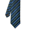 Breite Krawatte in Schwarz mit blauen Streifen