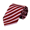 Breite Krawatte mit dunkelroten Querstreifen in Pink