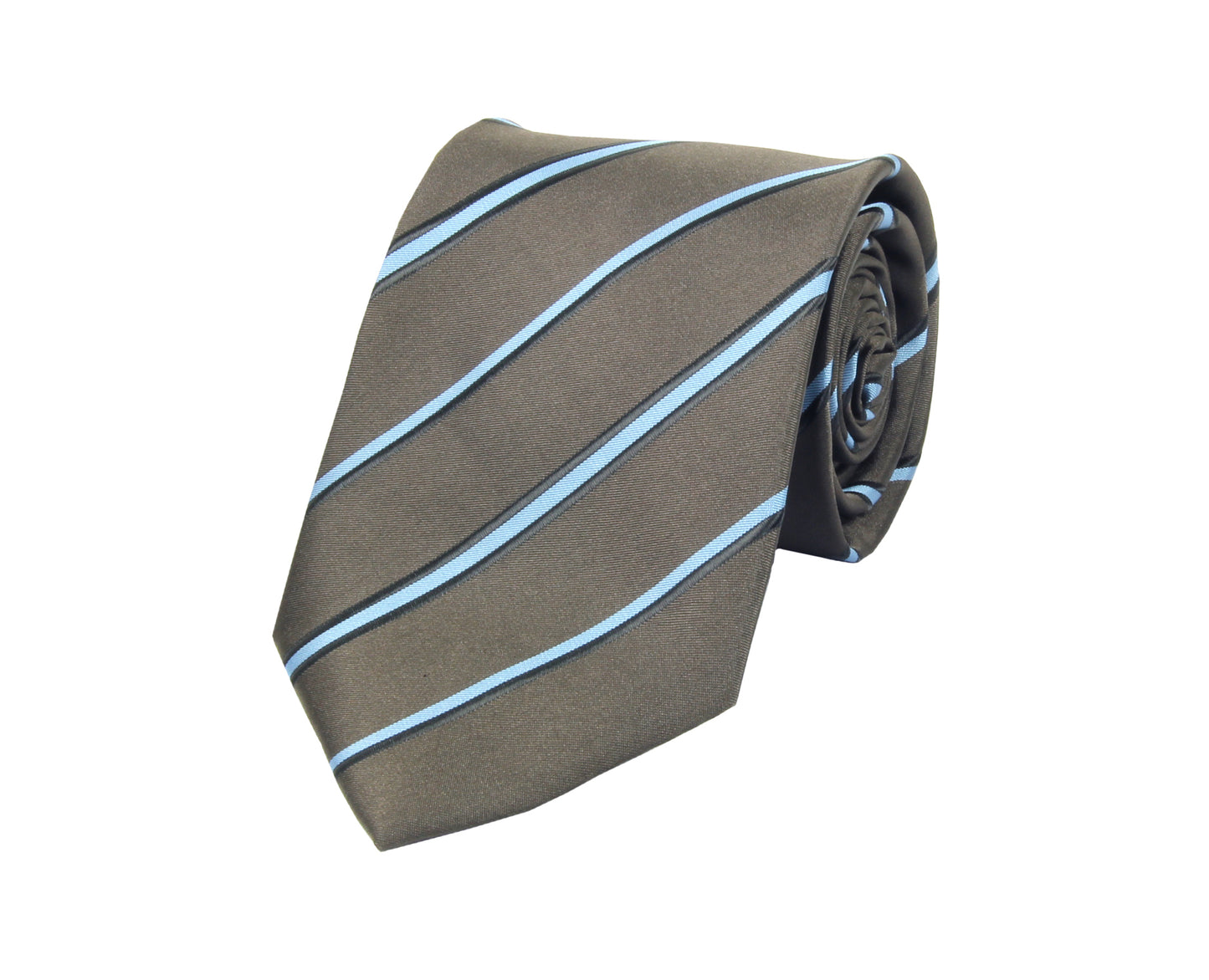 Breite Krawatte mit blauen Streifen in Anthrazit