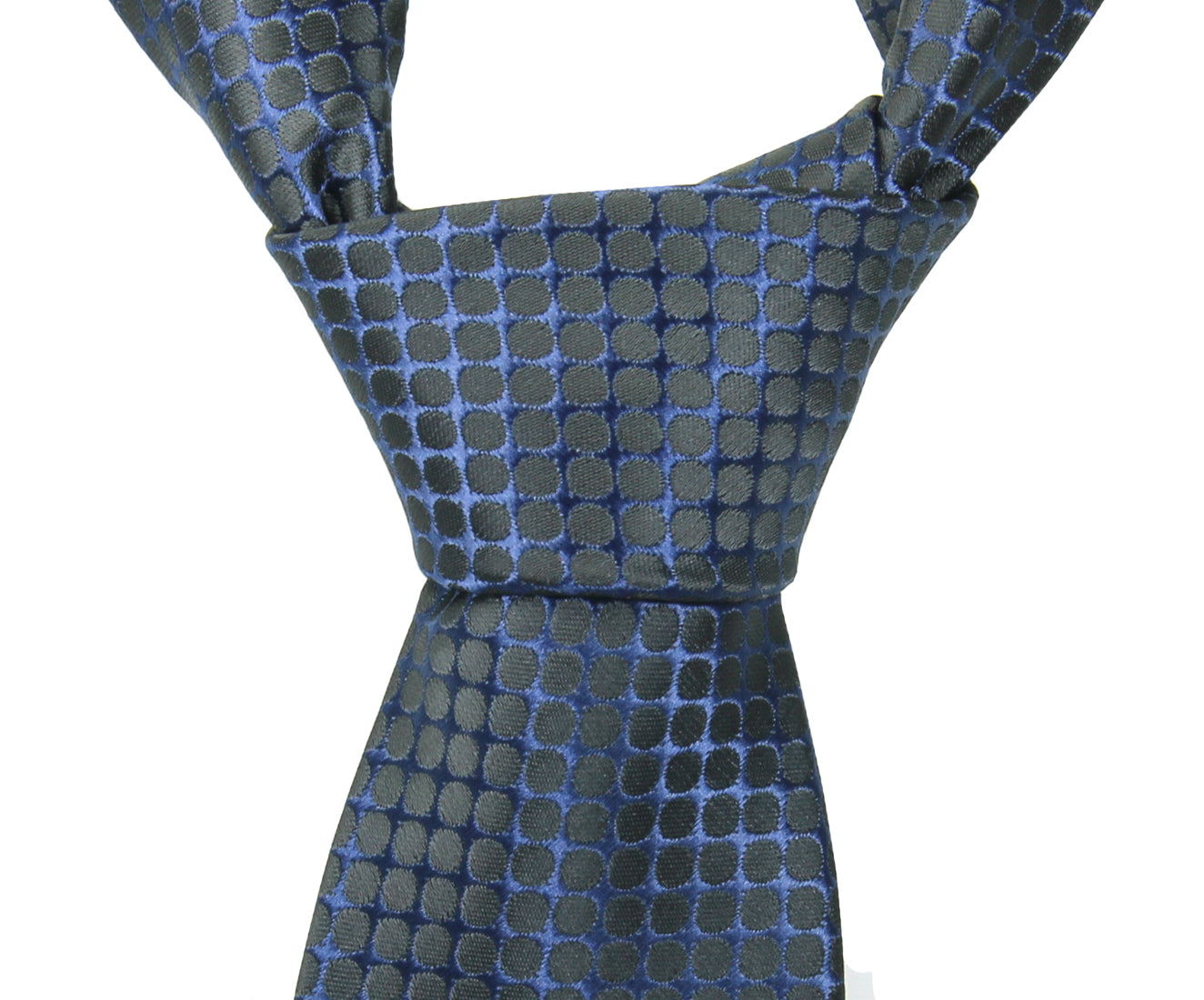 Breite Krawatte mit blauer Karierung in Schwarz