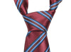Breite Krawatte in blau gestreiften Rot