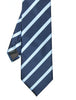 Breite Krawatte in hellblau gestreiftem Dunkelblau