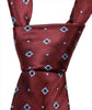 Breite Krawatte in mit blauen Karo verziertem Dunkelrot