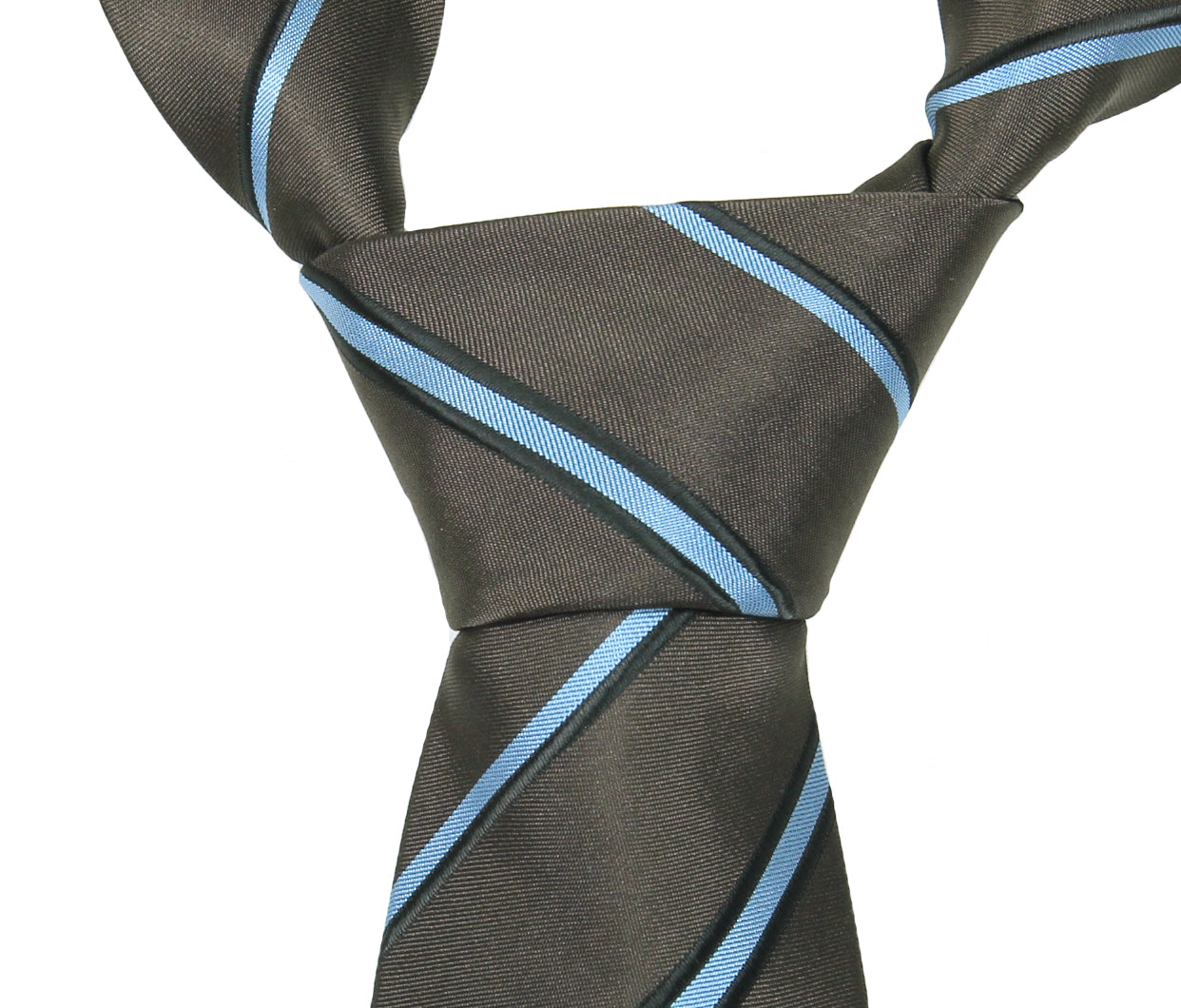 Breite Krawatte mit blauen Streifen in Anthrazit